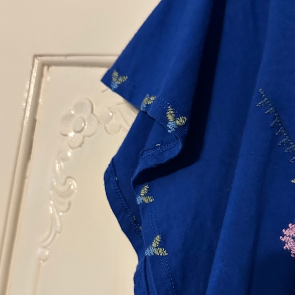 Johnny Was Royal Cobalt Blue Embroidered Blouse - Picture 4 of 9
